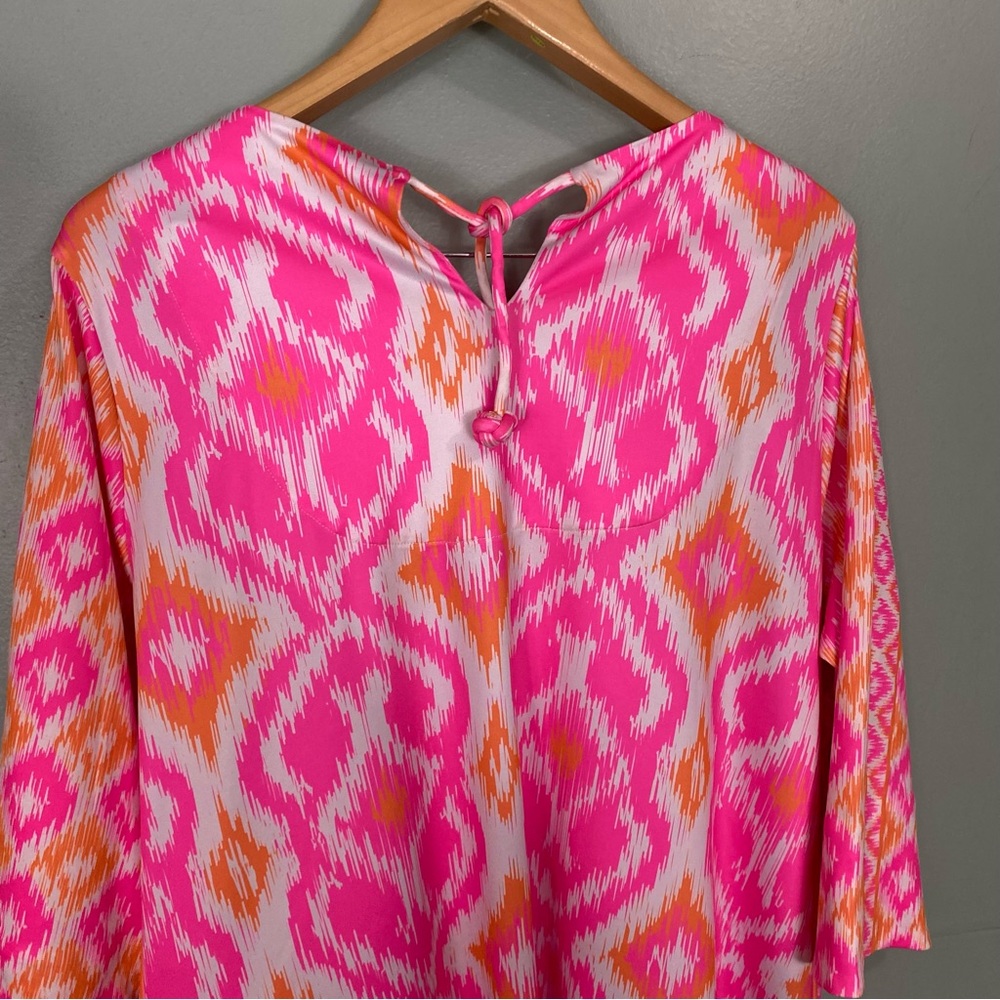 Gretchen Scott Goddess Ikat Jersey Dress Pink Orange XXL - Picture 6 of 6
